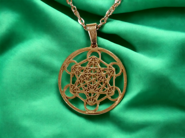 collier metatron doré acier inoxydable